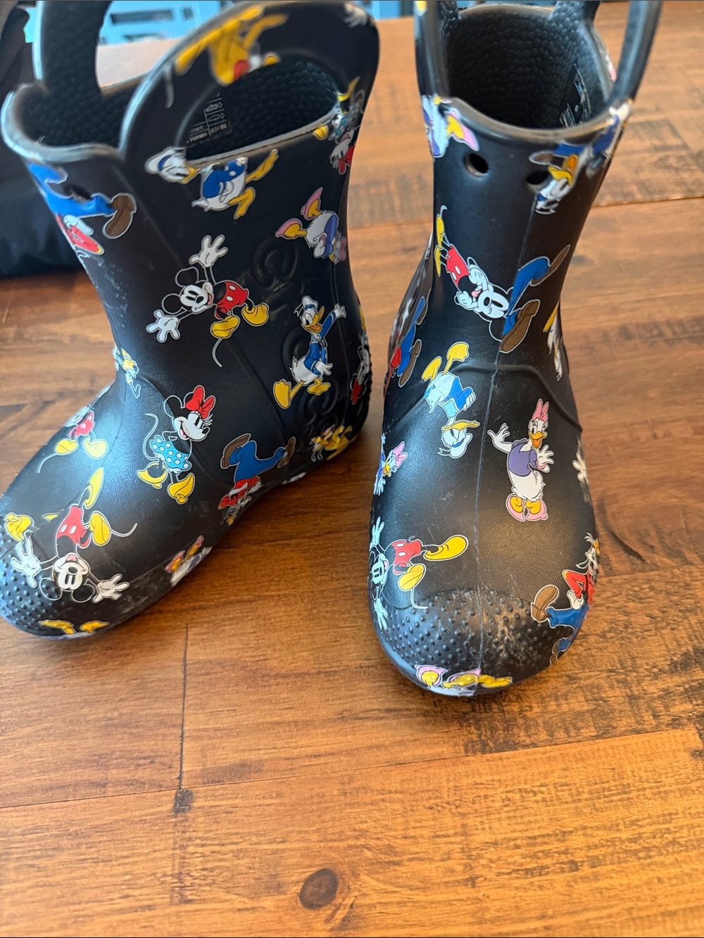 Kids Black Mickey & Friends Croc Rain Boots